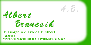 albert brancsik business card